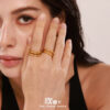 Wholesale Oumika Minimalist Twist Double Opening Ring Stainless Steel Plated 18k Gold Color Preservation Finger Ring in stock