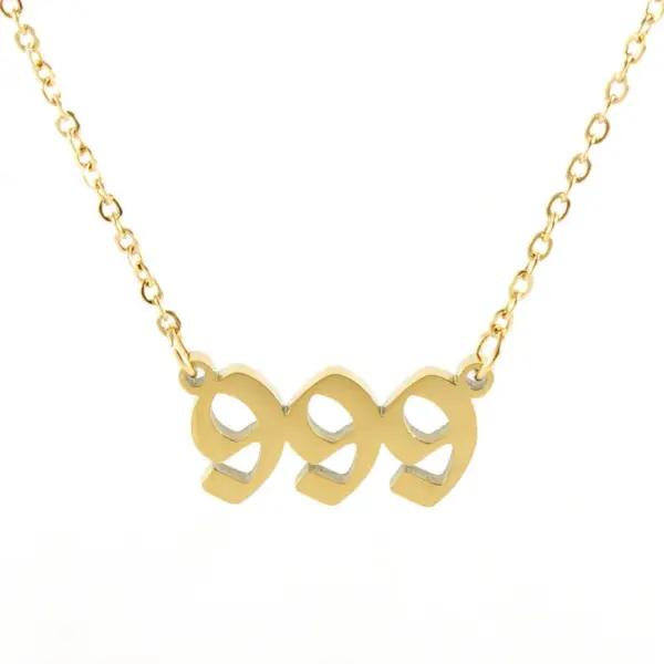 Wholesale Jewelry Simple Style Number 304 Stainless Steel Titanium Steel 18K Gold Plated Plating Stainless Steel Necklaces