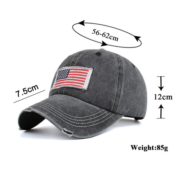 Wholesale Washed distressed American flag ponytail baseball cap cap sun hat B735