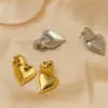 Wholesale PVD Coated 18K Gold Plated Heart Shape Stainless Steel Vintage Style Waterproof Non Tarnish Drop Earrings