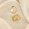 Wholesale 304 Stainless Steel Star Flower Bow Knot PVD Coated Imitation Pearl Zircon 18K Real Gold Plated Elegant Classic Style Waterproof Non Tarnish Ear Studs