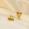Wholesale PVD Coated Real Gold Plated 18K Gold Heart Shape 304 Stainless Steel Simple Style Commute Waterproof Non Tarnish Ear Studs