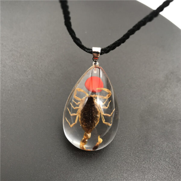 Wholesale New transparent insect keychain creative micro-landscape real insect yellow scorpion amber pendant