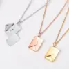Wholesale Fashion Simple Style Envelope Letter Titanium Steel Carving Necklace