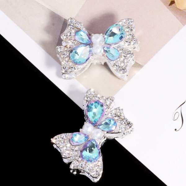 Wholesale Double-sided cute alloy bow straight hole loose beads beaded DIY mobile phone chain key chain bag chain jewelry accessories