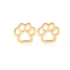 Wholesale PVD Coated 18K Gold Real Gold Plated Paw Print 304 Stainless Steel Cute Waterproof Non Tarnish Ear Studs