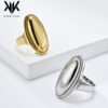 Wholesale European and American simple light luxury oval large smooth titanium steel ring women's temperament exaggerated high-end fashion wearing food ring