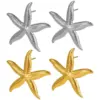 PVD Coated Real Gold Plated Starfish 304 Stainless Steel Marine Style Simple Style Waterproof Non Tarnish Ear Studs