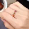 Wholesale Fashion Round Copper Rings Plating Inlay Artificial Gemstones Copper Rings