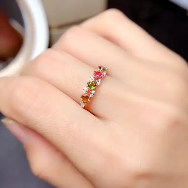 Wholesale Fashion Round Copper Rings Plating Inlay Artificial Gemstones Copper Rings