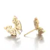 PVD Coated 18K Gold Real Gold Plated Spider Web Butterfly Notes 304 Stainless Steel Simple Style Waterproof Non Tarnish Ear Studs
