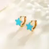 Wholesale 1 Pair Cute XUPING Sweet Star Enamel Plating Copper 18K Gold Plated Hoop Earrings