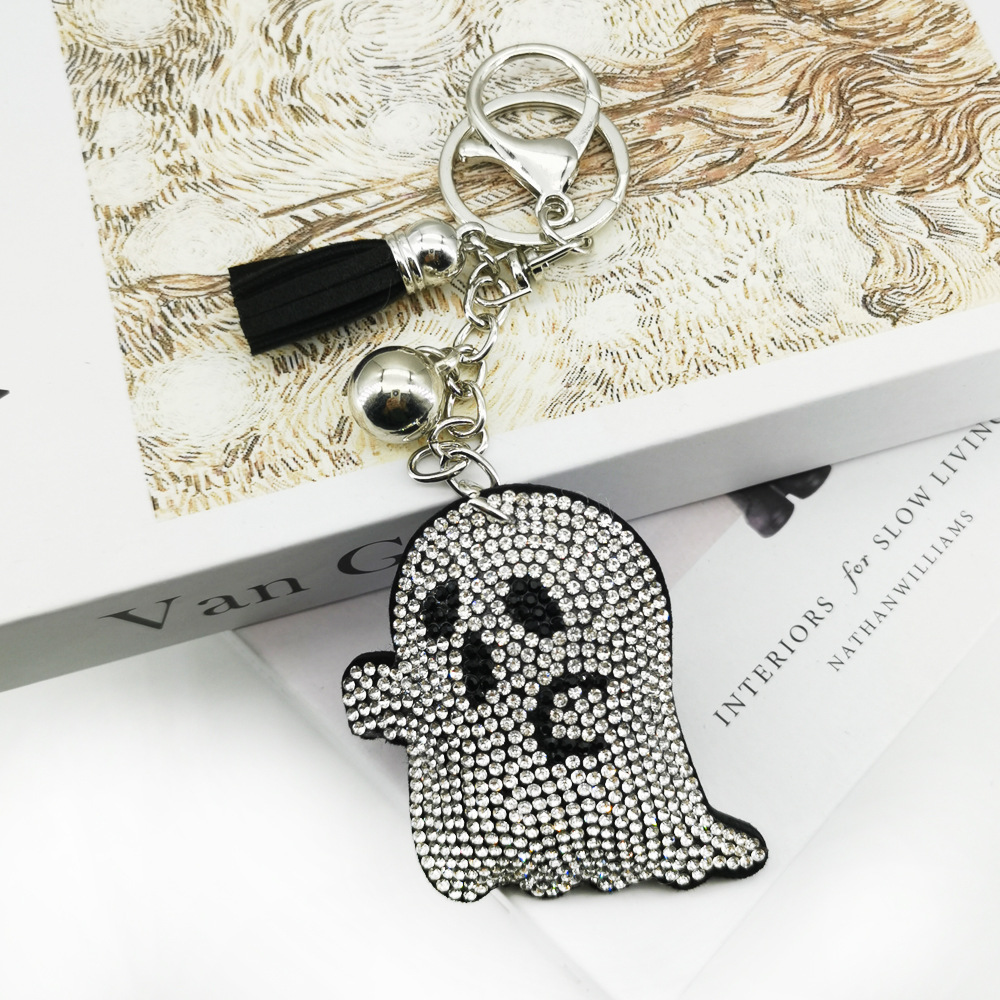 Wholesale Diamond studded Ghost Ghost Head Keychain