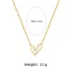 Wholesale 304 Stainless Steel Plastic Heart Shape Ion Plating (IP) Shell 18K Gold Plated Elegant Cute Sweet Waterproof Non Tarnish Plating Inlay Gold Earrings Necklace