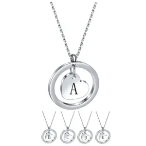 Wholesale Simple Style Letter Stainless Steel Titanium Steel Plating Pendant Necklace