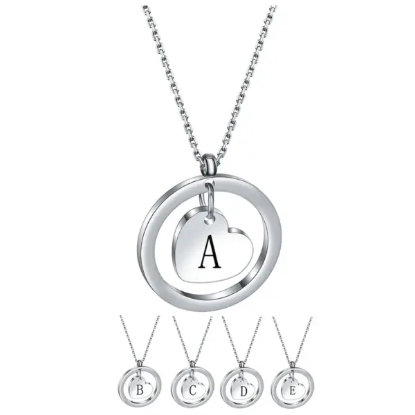 Wholesale Simple Style Letter Stainless Steel Titanium Steel Plating Pendant Necklace