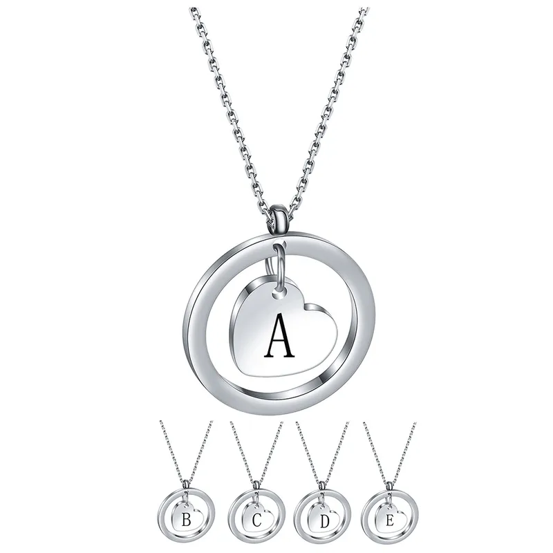 Wholesale Simple Style Letter Stainless Steel Titanium Steel Plating Pendant Necklace