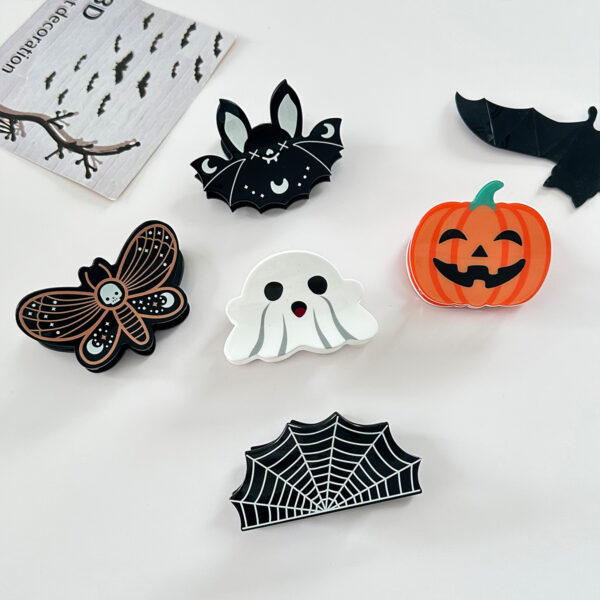 Wholesale Cross-Border Halloween Funny Pumpkin Clip Butterfly Skull Hairpin Back of Head Hair Bat Ponytail Clip Hair Accessory