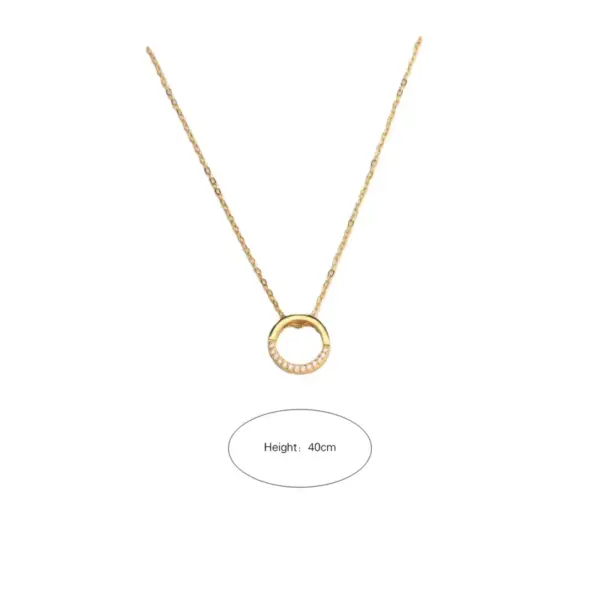 Wholesale PVD Coated Real Gold Plated Geometric Circle Stainless Steel Vintage Style Waterproof Non Tarnish Stainless Steel Pendant Necklace