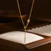 Wholesale PVD Coated Real Gold Plated 18K Gold Solid Color 201 Stainless Steel Elegant Streetwear IG Style Waterproof Non Tarnish 201 Stainless Steel Necklace