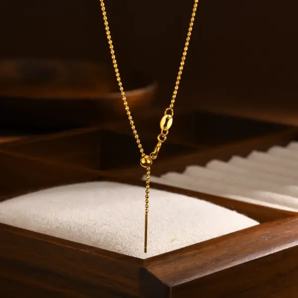 Wholesale PVD Coated Real Gold Plated 18K Gold Solid Color 201 Stainless Steel Elegant Streetwear IG Style Waterproof Non Tarnish 201 Stainless Steel Necklace