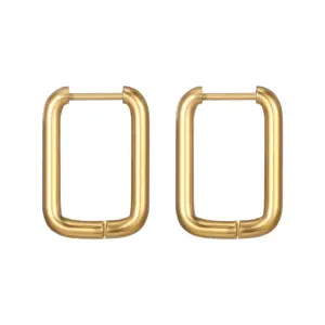 N Rectangular Ear Clip Gold One