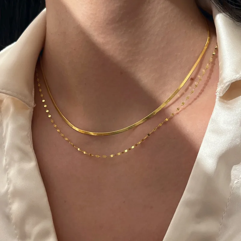 Wholesale Ion Plating (IP) Lips 304 Stainless Steel Hip-Hop Shiny Waterproof Non Tarnish 304 Stainless Steel Necklace