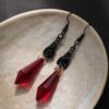 Wholesale European and American retro dark Gothic style red drop-shaped pendant earrings female personality exaggerated blood drop crystal earrings