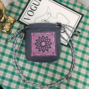 Grey Cashew Flower Crossbody Bag