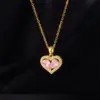 Wholesale Simple Style Heart Shape Copper Inlay Zircon Pendant Necklace