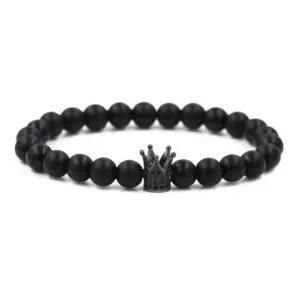 Matte Black Stone Black Zirconium Crown