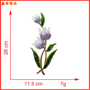 Hot melt glue*purple white*flower*rose*height 26cm