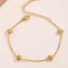 304 Stainless Steel Number PVD Coated 18K Real Gold Plated Sweet Simple Style Waterproof Non Tarnish Gold Bracelets Necklace