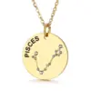 Wholesale Foreign Trade New Fashion 12 Constellation Necklace Europe And America Creative Diamond Titanium Steel Necklace Ornament Wholesale