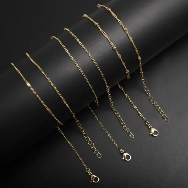 Wholesale Jewelry Simple Style Solid Color 304 Stainless Steel Gold Plated Necklace