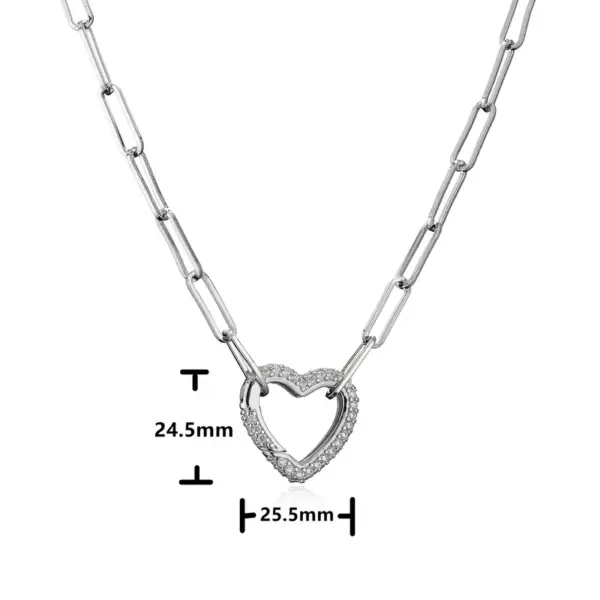 Wholesale Fashion Micro-inlaid Zircon Peach Heart Cable Chain Copper Necklace Wholesale Nihaojewelry
