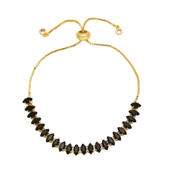 Wholesale 1 Piece Simple Style Leaf Copper Plating Inlay Zircon Bracelets