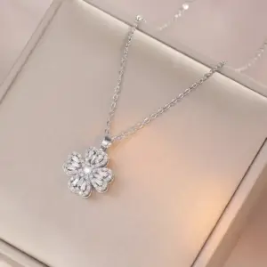 X0026 Steel Color Rotating Necklace
