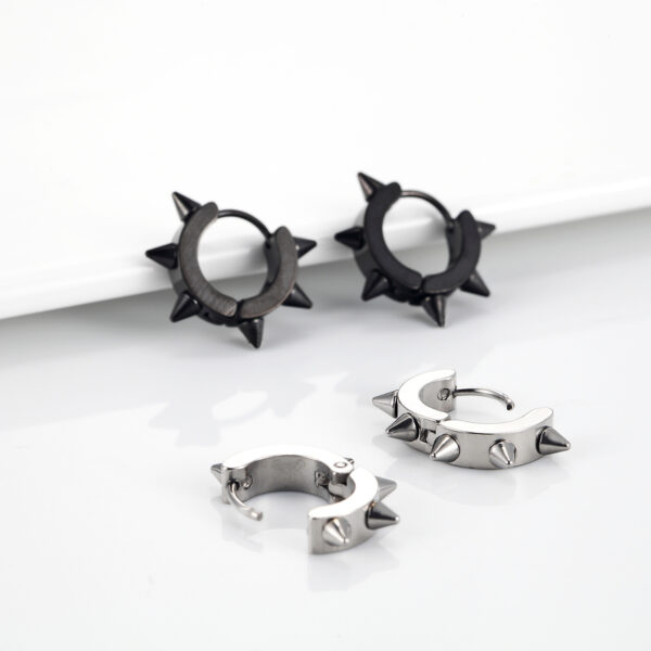 Wholesale Titanium steel punk Willow nail earrings men's street personality earrings factory direct fashion earrings European and American fashion jewelry