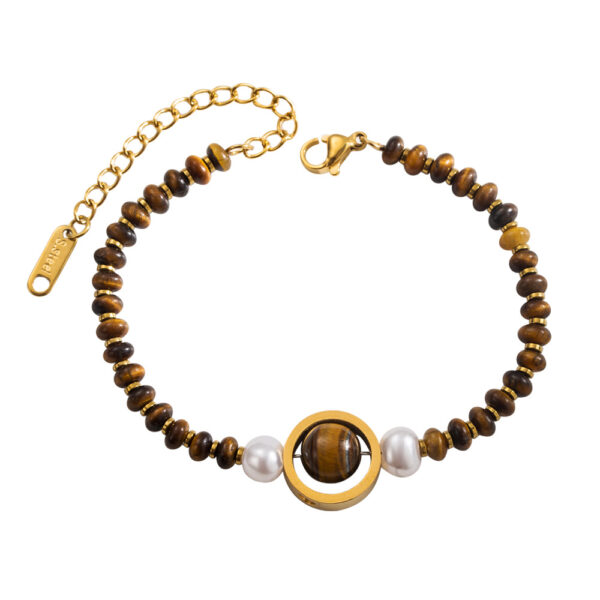 oly-f84919e0b798257a9a06538eaea955c1 Wholesale Tiger Eye Titanium Steel Bracelet Light Luxury High-ll Geometric Love Temperament All-match Holiday Style Bracelet
