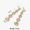 Wholesale 304 Stainless Steel Simple Zircon Pendant Tassel Long Earrings For Women 16K Real Gold Plated Platinum Plated Vacuum Electroplating (Fired) Waterproof Non-Fading Earrings