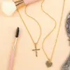 Wholesale Copper Inlaid Zircon Heart Necklace