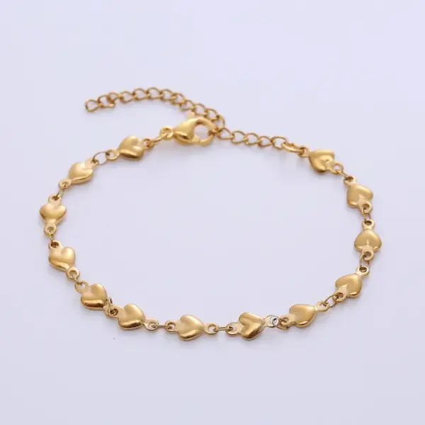 Wholesale Jewelry Simple Style Heart Shape Solid Color 304 Stainless Steel Bracelets Necklace