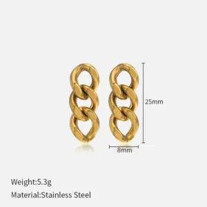 01 Gold# Cuban Earrings