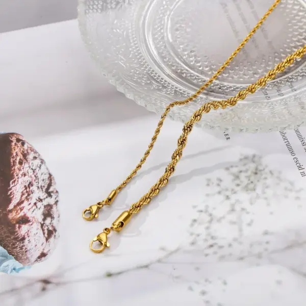 Real Gold Plated 18K Gold Solid Color 316 Stainless Steel Hip-Hop Retro Waterproof Non Tarnish 316 Stainless Steel Bracelets