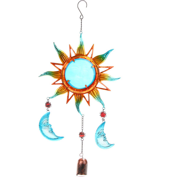 Wholesale New Sun wind chime moon metal pendant glass painted pendant creative home garden pendant spot