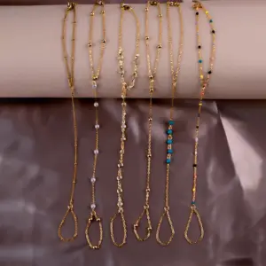 Steel Color 04 Beaded Finger Chain One Piece