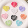 Wholesale Acrylic Heart Print Through-Hole Loose Beads OLY Exclusive