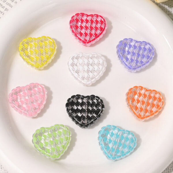 Wholesale Acrylic Heart Print Through-Hole Loose Beads OLY Exclusive