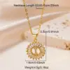 Stainless Steel Copper Letter Artificial Diamond 18K Gold Plated Simple Style Cable Chain Lobster Trigger Clasp Closure Pendant Necklace